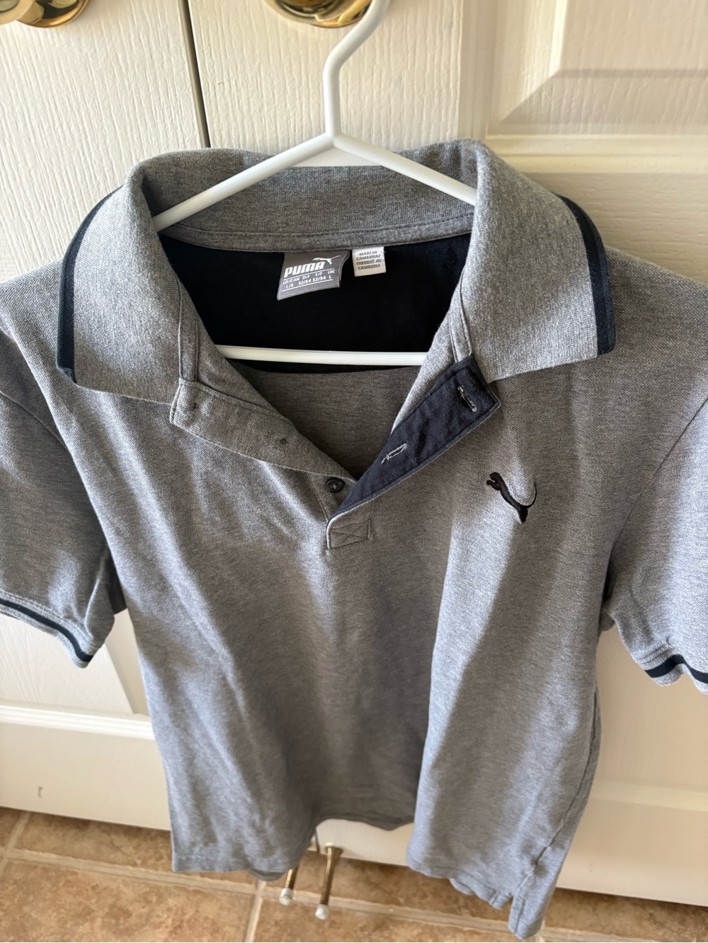 Puma Gray Polo with Black Accent